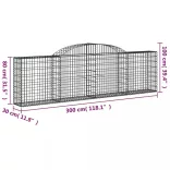 25 db íves horganyzott vas gabion kosár 300x30x80/100 cm