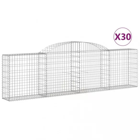 30 db íves horganyzott vas gabion kosár 300x30x80/100 cm