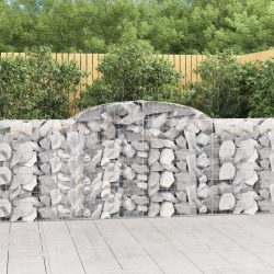   2 db íves horganyzott vas gabion kosár 300 x 30 x 100/120 cm