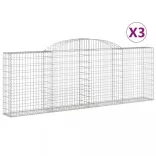 3 db íves horganyzott vas gabion kosár 300 x 30 x 100/120 cm