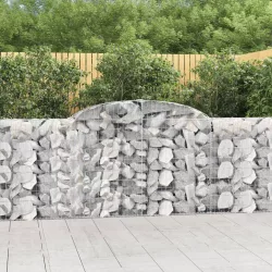   5 db íves horganyzott vas gabion kosár 300 x 30 x 100/120 cm