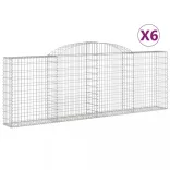 6 db íves horganyzott vas gabion kosár 300 x 30 x 100/120 cm