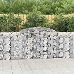   7 db íves horganyzott vas gabion kosár 300 x 30 x 100/120 cm