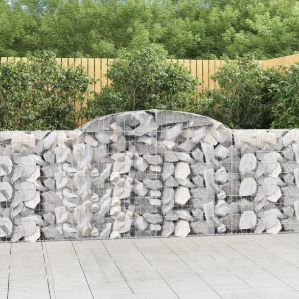 7 db íves horganyzott vas gabion kosár 300 x 30 x 100/120 cm