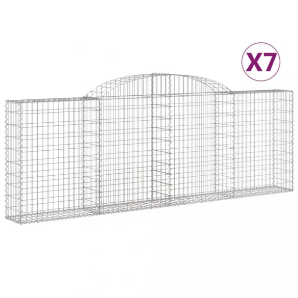 7 db íves horganyzott vas gabion kosár 300 x 30 x 100/120 cm