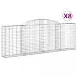 8 db íves horganyzott vas gabion kosár 300 x 30 x 100/120 cm