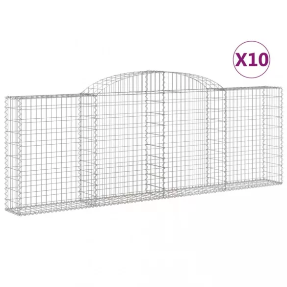 10 db íves horganyzott vas gabion kosár 300 x 30 x 100/120 cm