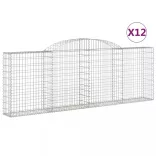 12 db íves horganyzott vas gabion kosár 300 x 30 x 100/120 cm