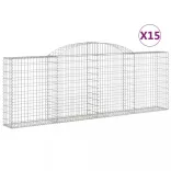 15 db íves horganyzott vas gabion kosár 300 x 30 x 100/120 cm