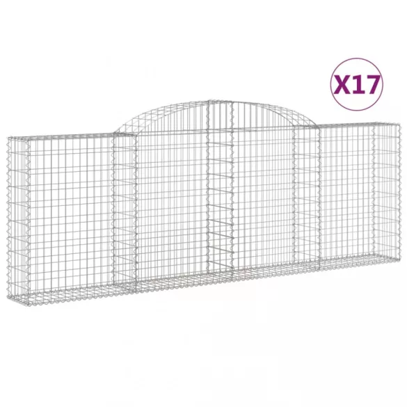 17 db íves horganyzott vas gabion kosár 300 x 30 x 100/120 cm