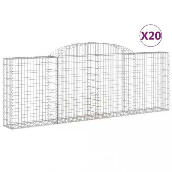 20 db íves horganyzott vas gabion kosár 300 x 30 x 100/120 cm