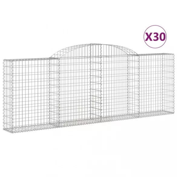 30 db íves horganyzott vas gabion kosár 300 x 30 x 100/120 cm