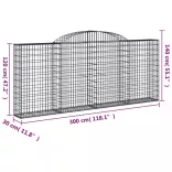 2 db íves horganyzott vas gabion kosár 300x30x120/140 cm