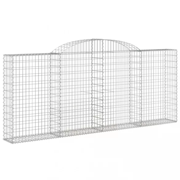 6 db íves horganyzott vas gabion kosár 300x30x120/140 cm