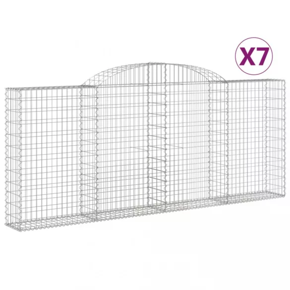 7 db íves horganyzott vas gabion kosár 300x30x120/140 cm