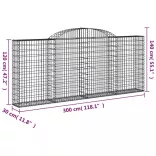 12 db íves horganyzott vas gabion kosár 300x30x120/140 cm