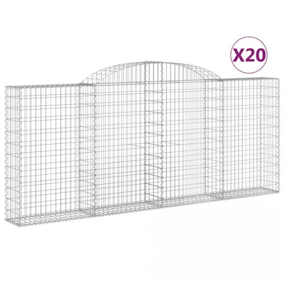 20 db íves horganyzott vas gabion kosár 300x30x120/140 cm