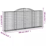20 db íves horganyzott vas gabion kosár 300x30x120/140 cm