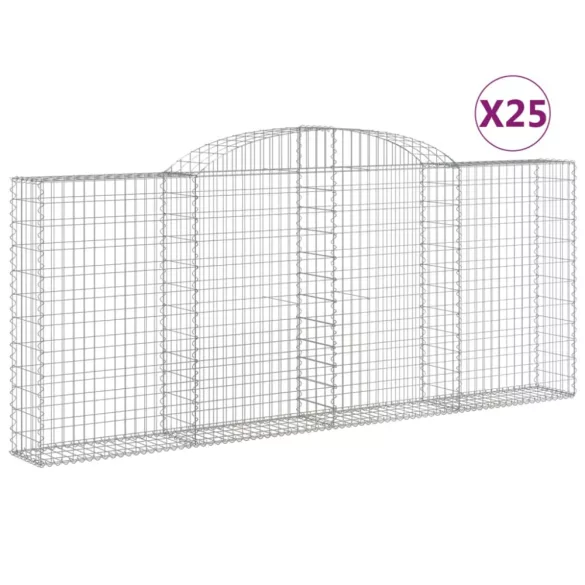 25 db íves horganyzott vas gabion kosár 300x30x120/140 cm