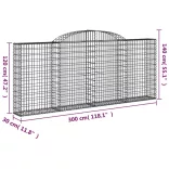 25 db íves horganyzott vas gabion kosár 300x30x120/140 cm