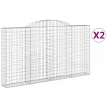 2 db íves horganyzott vas gabion kosár 300x30x160/180 cm