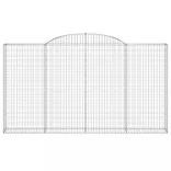 2 db íves horganyzott vas gabion kosár 300x30x160/180 cm