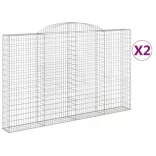 2 db íves horganyzott vas gabion kosár 300x30x180/200 cm