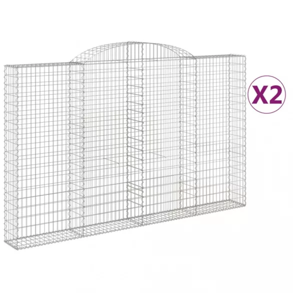 2 db íves horganyzott vas gabion kosár 300x30x180/200 cm