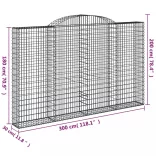 2 db íves horganyzott vas gabion kosár 300x30x180/200 cm