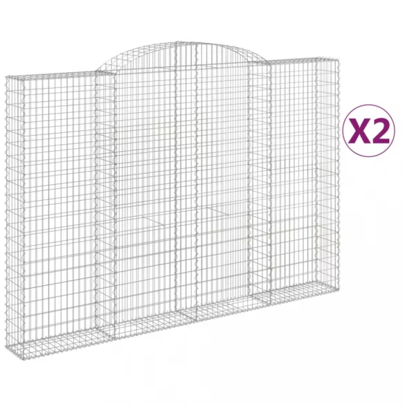 2 db íves horganyzott vas gabion kosár 300 x 30 x 200/220 cm