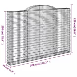 2 db íves horganyzott vas gabion kosár 300 x 30 x 200/220 cm