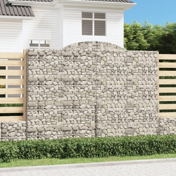 3 db íves horganyzott vas gabion kosár 300x30x220/240 cm