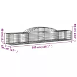 8 db íves horganyzott vas gabion kosár 300x50x40/60 cm
