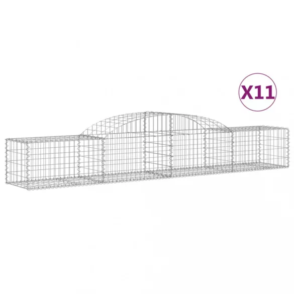 11 db íves horganyzott vas gabion kosár 300x50x40/60 cm
