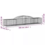 17 db íves horganyzott vas gabion kosár 300x50x40/60 cm