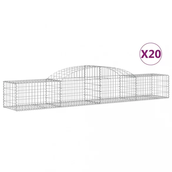 20 db íves horganyzott vas gabion kosár 300x50x40/60 cm