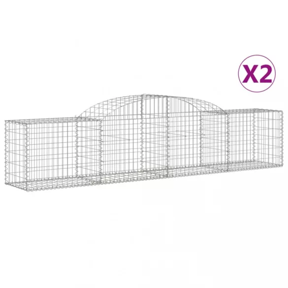 2 db íves horganyzott vas gabion kosár 300x50x60/80 cm