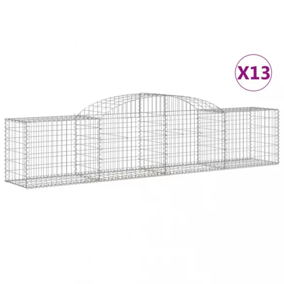 13 db íves horganyzott vas gabion kosár 300x50x60/80 cm