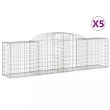 5 db íves horganyzott vas gabion kosár 300x50x80/100 cm