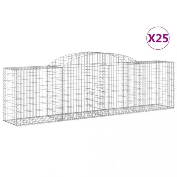 25 db íves horganyzott vas gabion kosár 300x50x80/100 cm