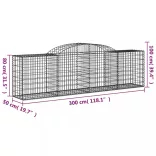25 db íves horganyzott vas gabion kosár 300x50x80/100 cm