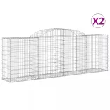 2 db íves horganyzott vas gabion kosár 300 x 50 x 100/120 cm