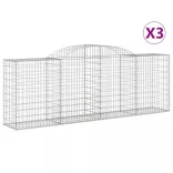 3 db íves horganyzott vas gabion kosár 300 x 50 x 100/120 cm