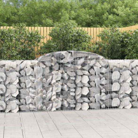 6 db íves horganyzott vas gabion kosár 300 x 50 x 100/120 cm