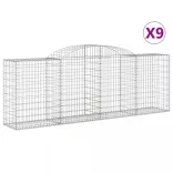 9 db íves horganyzott vas gabion kosár 300 x 50 x 100/120 cm