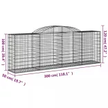 15 db íves horganyzott vas gabion kosár 300 x 50 x 100/120 cm