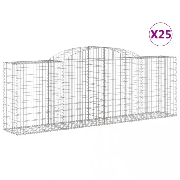 25 db íves horganyzott vas gabion kosár 300 x 50 x 100/120 cm