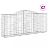 2 db íves horganyzott vas gabion kosár 300x50x120/140 cm