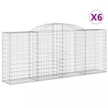 6 db íves horganyzott vas gabion kosár 300x50x120/140 cm