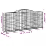 10 db íves horganyzott vas gabion kosár 300x50x120/140 cm